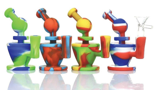 (12ct) 5" Silicone Rig with Angled Mouthpiece Assorted Colors $7 EA