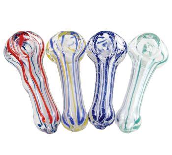 (50ct) 2.5" - 3" Zebra Lines Glass Pipe $1.99 EA