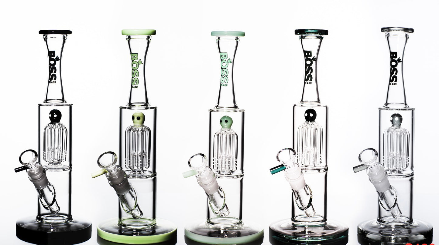 12" BOSS Straight Water Pipe with Showerhead Perc