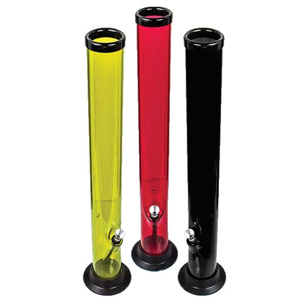 (3ct) 18" Straight Acrylic Water Pipe Assorted Colors $9 EA