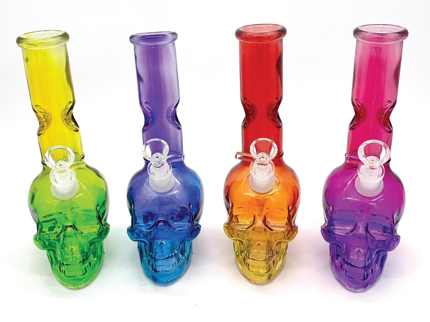 (12ct) 10" Skull Soft Glass Assorted Colors $9.99 EA
