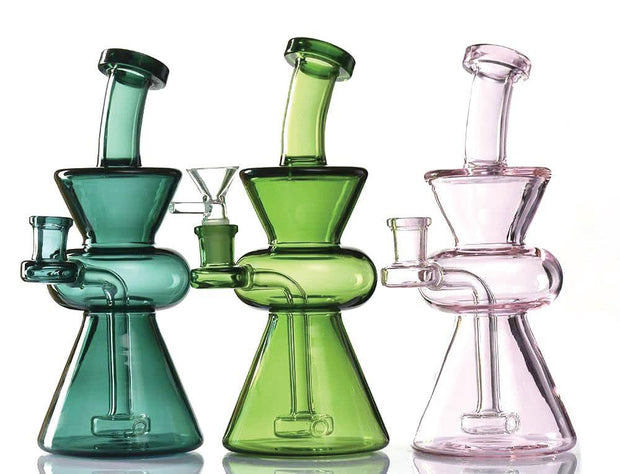(3ct) 8.5" Hour Glass High Quality Rig Assorted Colors $35 EA