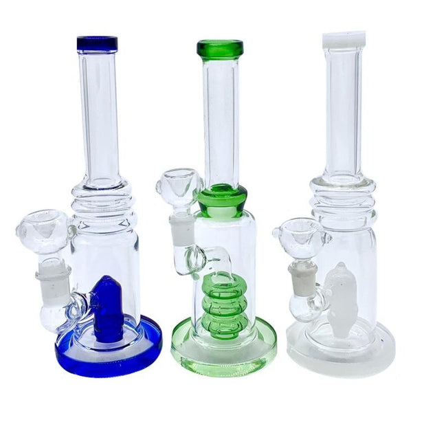 (6ct) 10" Oil Rig With Assorted Perc Designs And Colors $19.99 EA