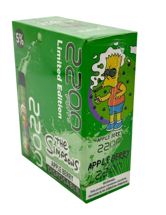 (10ct) Simpsons 2200 Puffs Apple Berry $3.5 EA