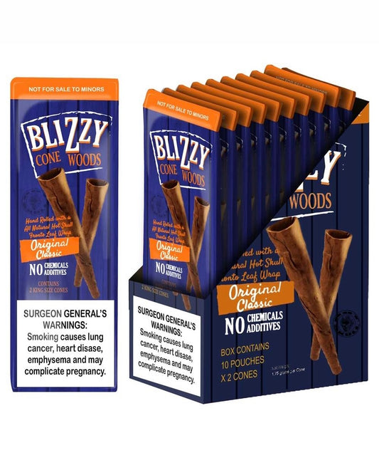 (20 ct) Blizzy King Size Cono Woods Original Clásico