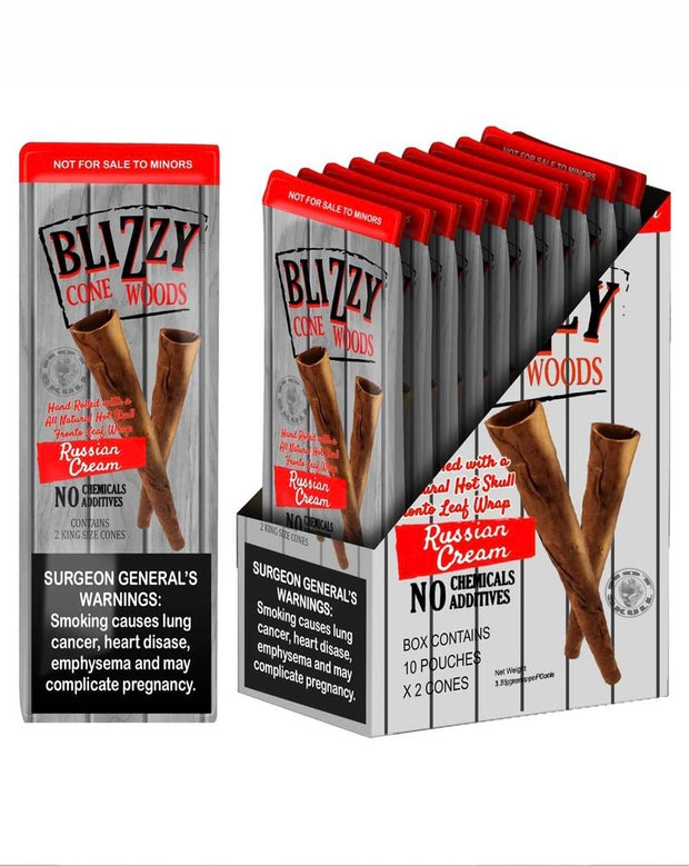 Blizzy Cone Woods Russian Cream 2 King Size Cones x10 Pouches