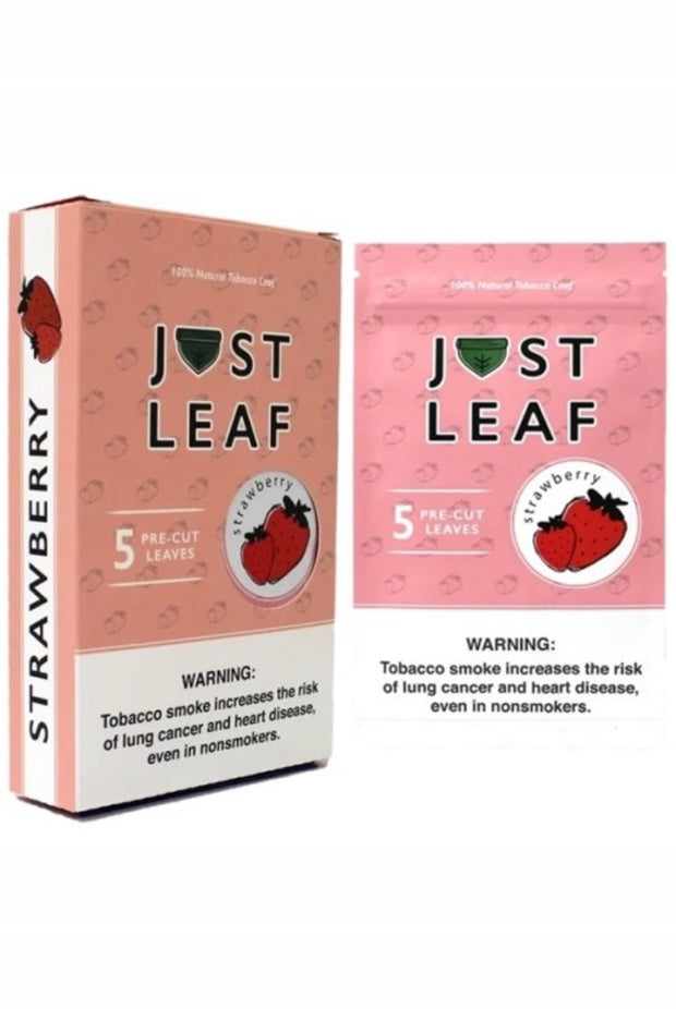 Just Leaf 8 Packs 5 Pre Cut Leaves Wraps Per Pack STRAWBERRY