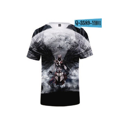 (12ct) Camisetas con diseño de guerrero oscuro $6.99 c/u