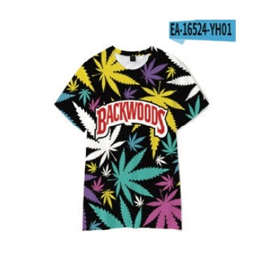 (12ct) Assorted Color Leaf Designs T-shirts $6.99 EA