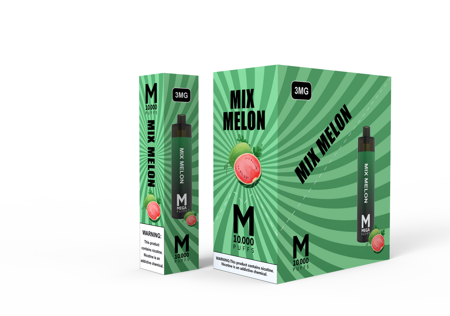 (8ct) Mega 10,000 Puffs Disposable Vape Mod Mix Melon $10.99 EA