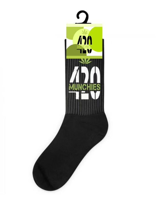 (12ct) 420 Munchies Crew Socks Black $2.5 EA