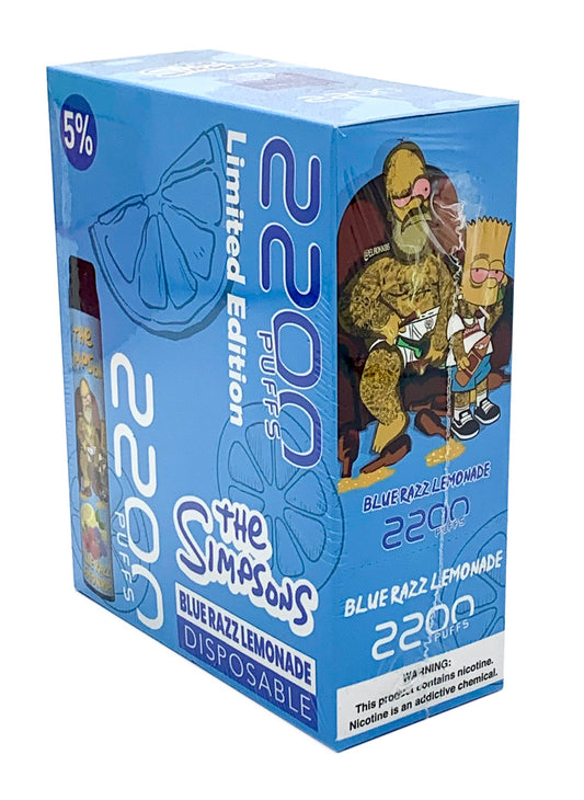 (10ct) Simpsons 2200 Puffs Blue Razz Lemonade $3.5 EA