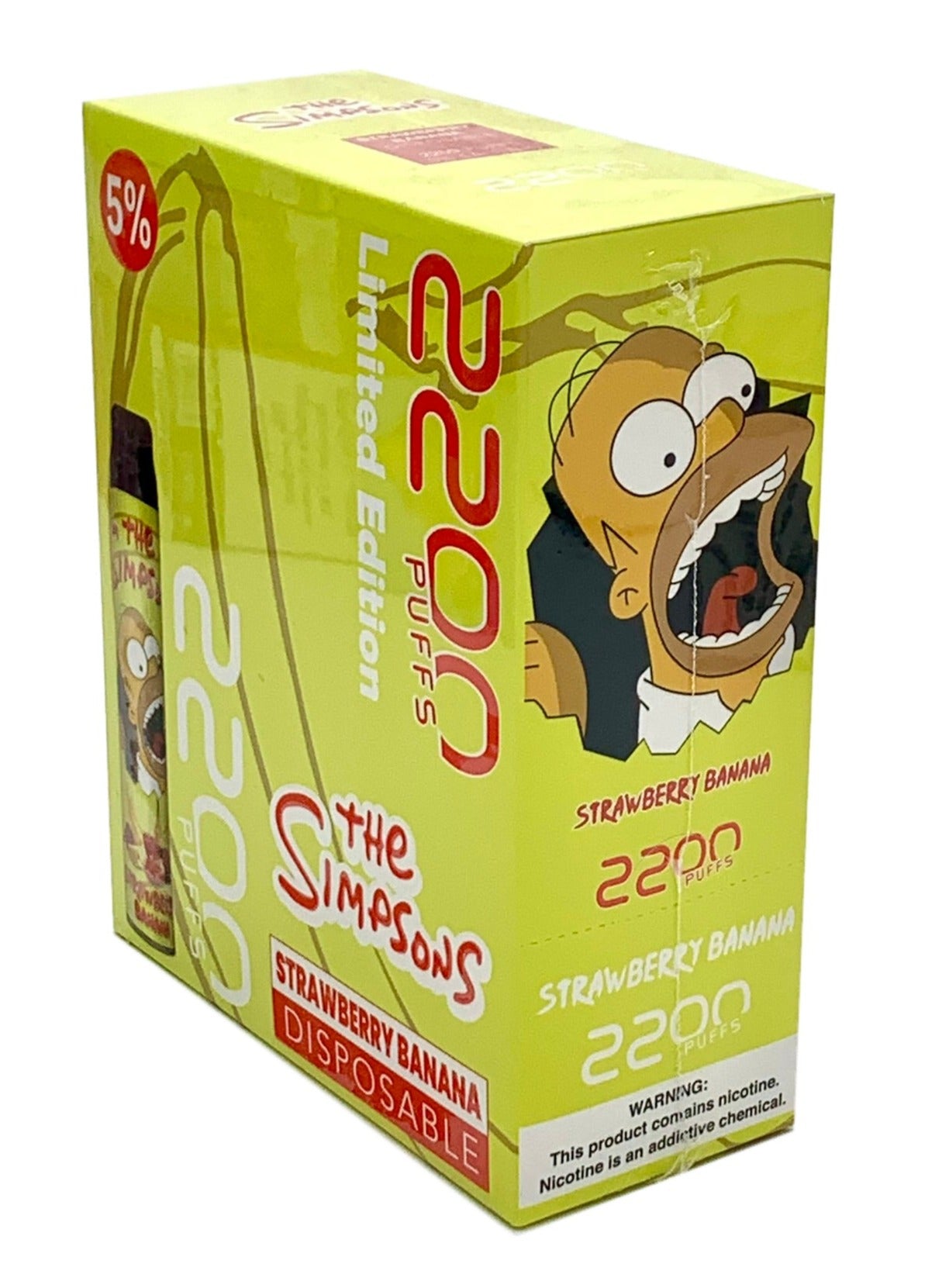 (10ct) Simpsons 2200 Puffs Strawberry Banana $3.5 EA