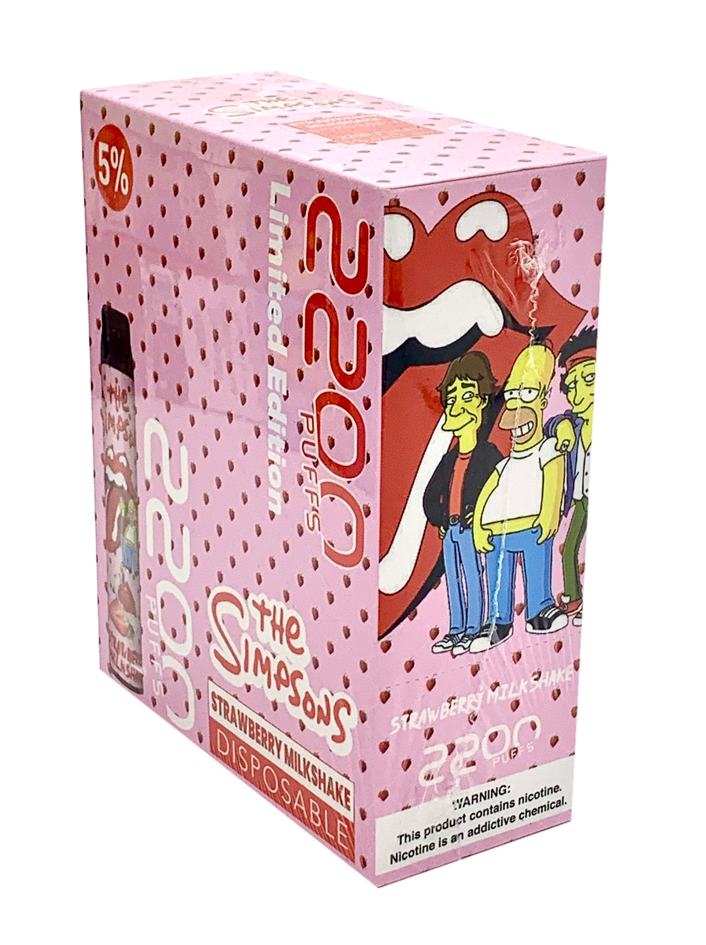 (10ct) Simpsons 2200 Puffs Strawberry Milkshake $3.5 EA