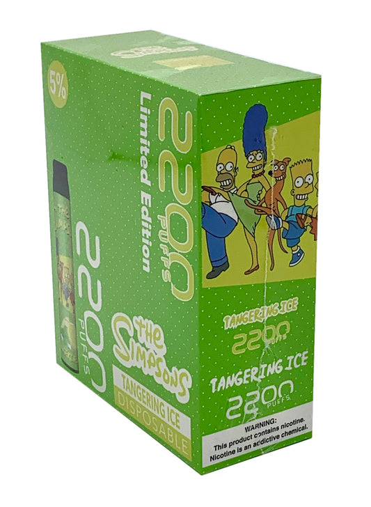 (10 unidades) Simpsons 2200 Puffs Mandarina Hielo $3.5 c/u
