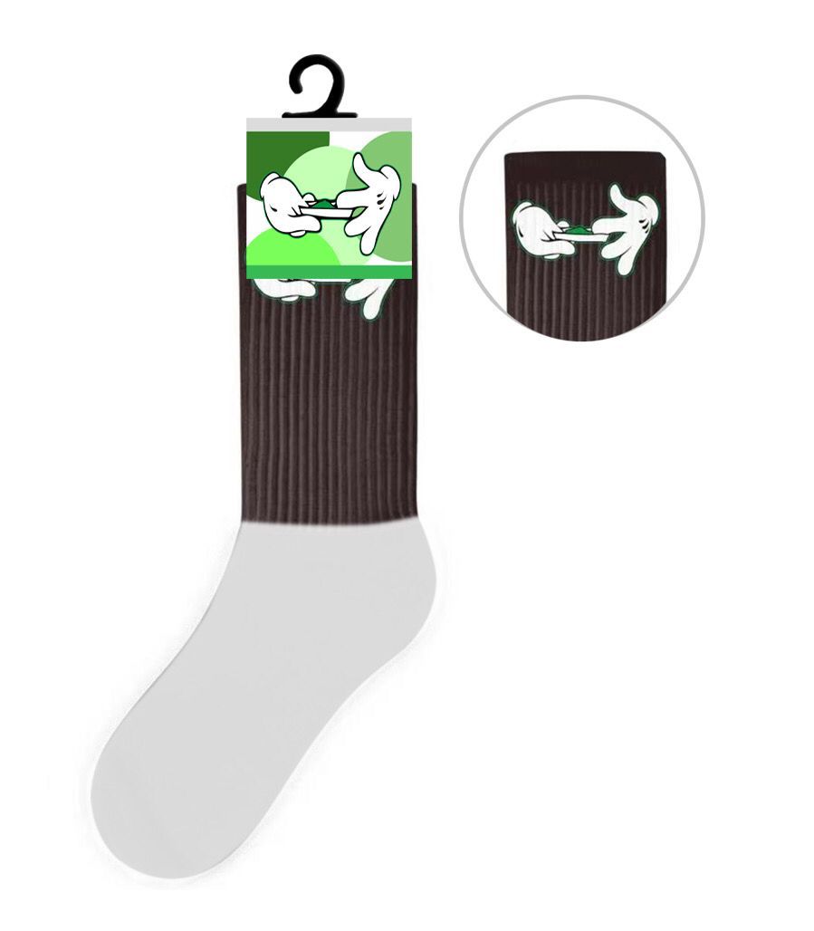 (12ct) Rolling Papers Crew Socks Black and White $2.5 EA