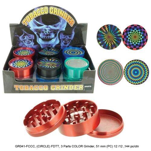 (12ct) 3-Piece 51mm Circle Novelty Grinders $2.75 EA