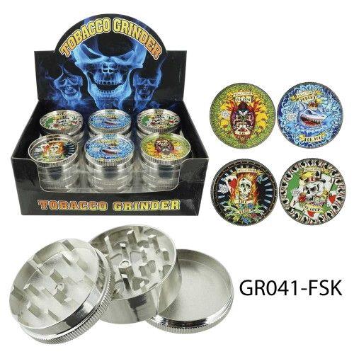 (12ct) 3-Piece 51mm Skull Novelty Grinders $2.75 EA